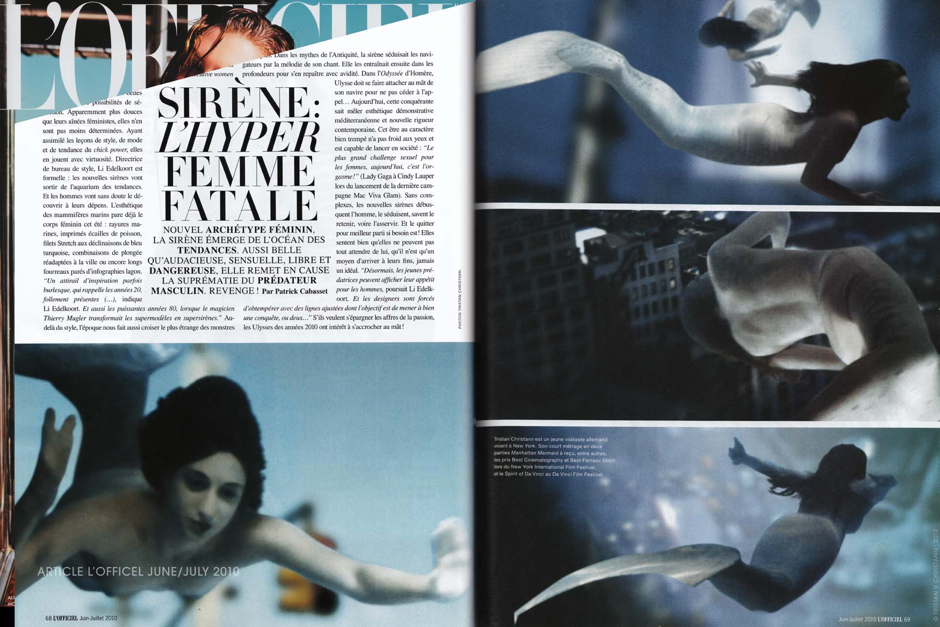 Tristan V Christann, Fantasy, Gaia Award, Moondance Filmfestival, Spirit of Da Vinci, Manhattan Mermaid_04 feature Lofficiel no 946